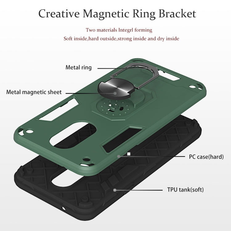 For LG K40 2 in 1 Armour Series PC + TPU Protective Case with Ring Holder