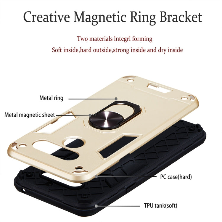 For LG K50 2 in 1 Armour Series PC + TPU Protective Case with Ring Holder