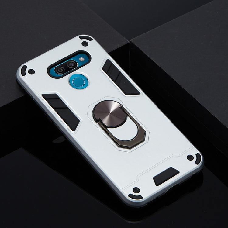 For LG K50 2 in 1 Armour Series PC + TPU Protective Case with Ring Holder