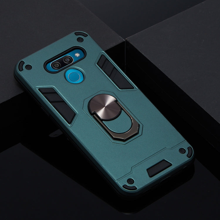 For LG K50 2 in 1 Armour Series PC + TPU Protective Case with Ring Holder