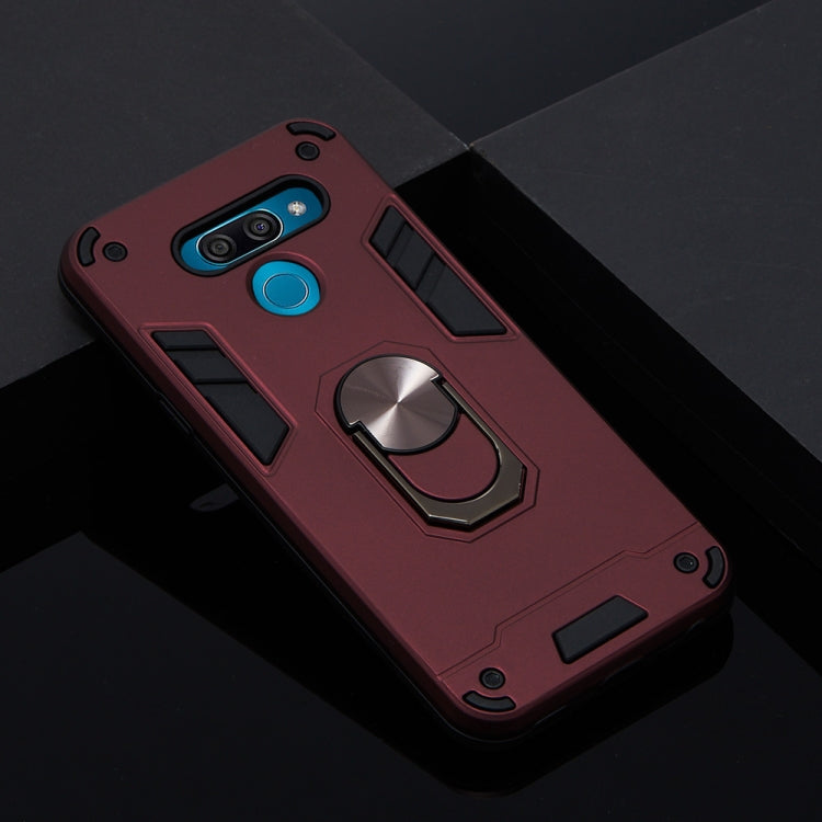 For LG K50 2 in 1 Armour Series PC + TPU Protective Case with Ring Holder