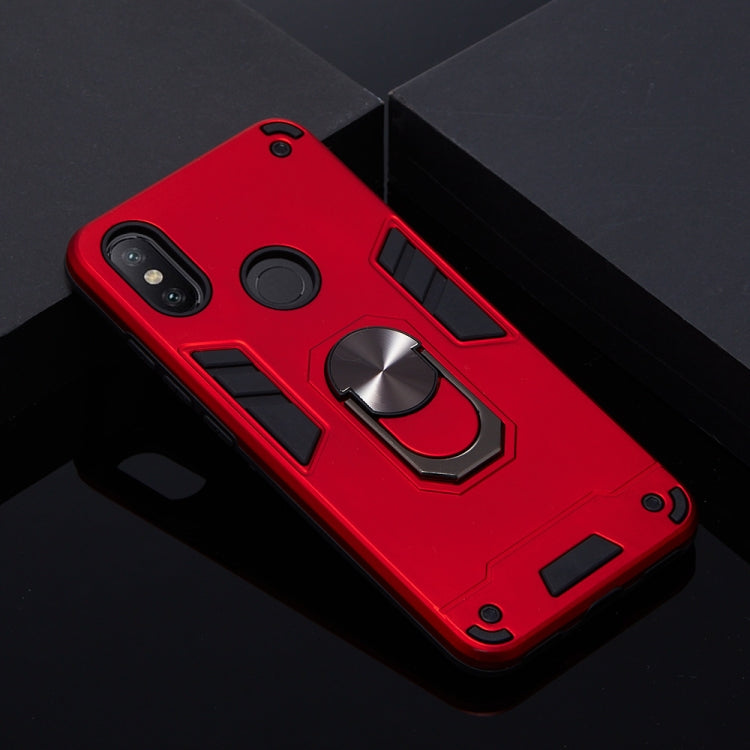 For Xiaomi Mi 6X / A2 2 in 1 Armour Series PC + TPU Protective Case with Ring Holder