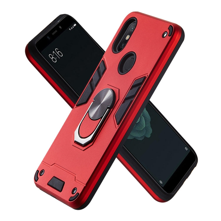 For Xiaomi Mi 6X / A2 2 in 1 Armour Series PC + TPU Protective Case with Ring Holder