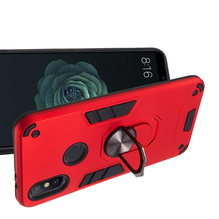 For Xiaomi Mi 6X / A2 2 in 1 Armour Series PC + TPU Protective Case with Ring Holder