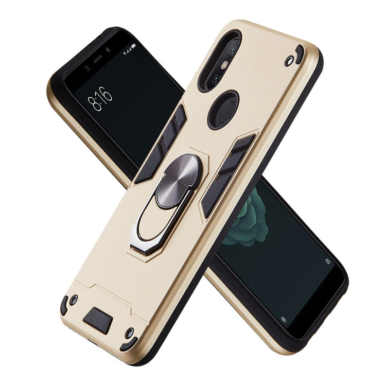 For Xiaomi Mi 6X / A2 2 in 1 Armour Series PC + TPU Protective Case with Ring Holder