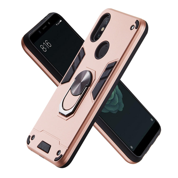 For Xiaomi Mi 6X / A2 2 in 1 Armour Series PC + TPU Protective Case with Ring Holder