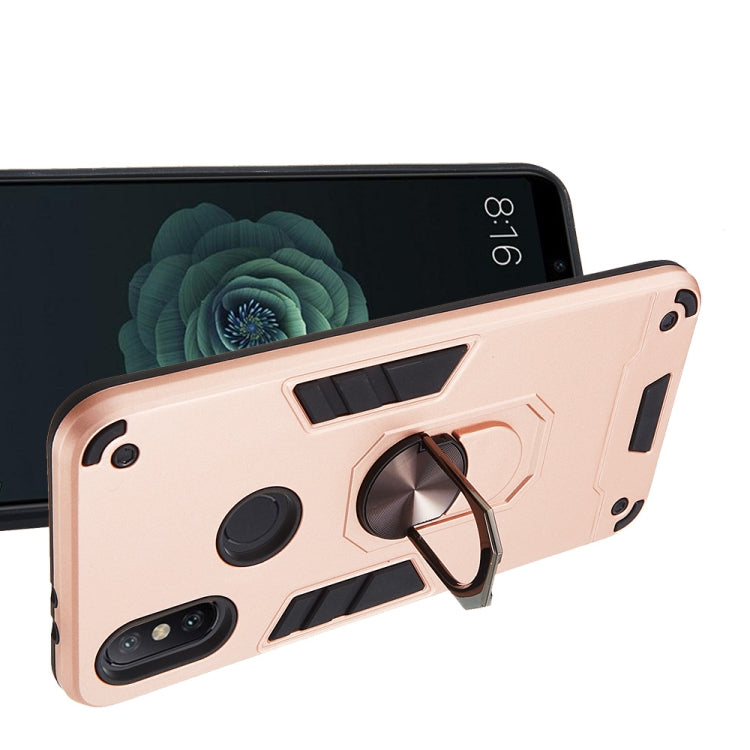 For Xiaomi Mi 6X / A2 2 in 1 Armour Series PC + TPU Protective Case with Ring Holder