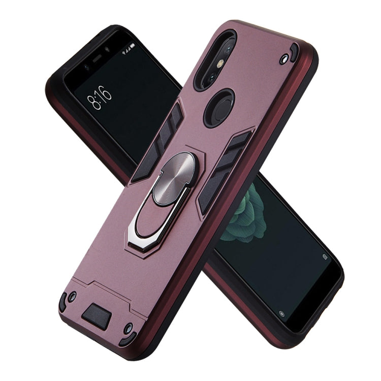 For Xiaomi Mi 6X / A2 2 in 1 Armour Series PC + TPU Protective Case with Ring Holder