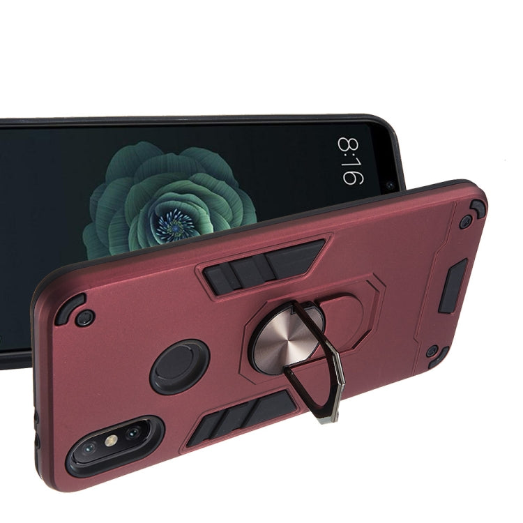 For Xiaomi Mi 6X / A2 2 in 1 Armour Series PC + TPU Protective Case with Ring Holder