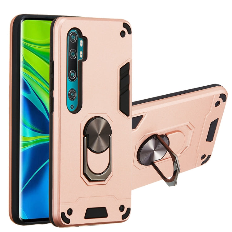 For Xiaomi Mi CC9 Pro / Mi Note 10 / Mi Note 10 Pro 2 in 1 Armour Series PC + TPU Protective Case with Ring Holder