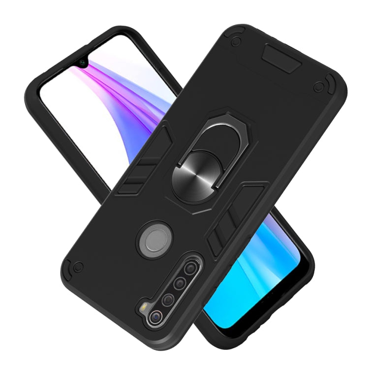For Xiaomi Redmi Note 8T 2 in 1 Armour Series PC + TPU Protective Case with Ring Holder