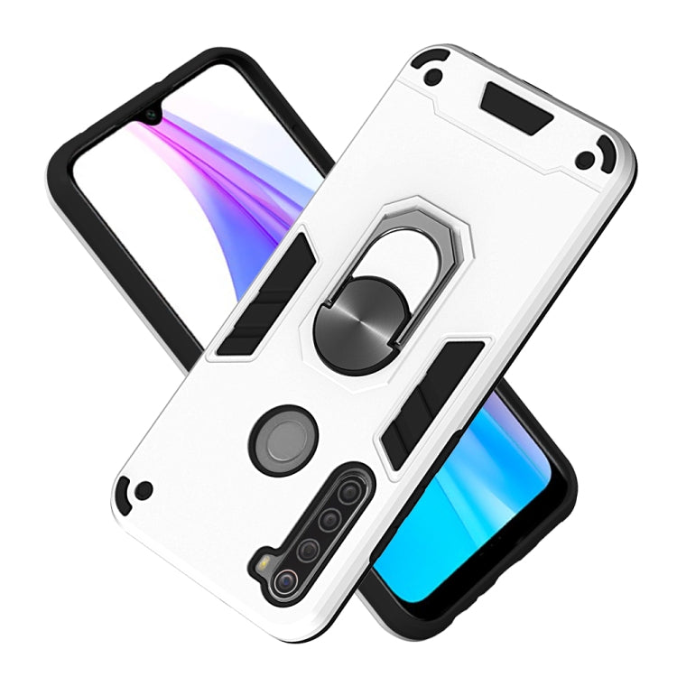 For Xiaomi Redmi Note 8T 2 in 1 Armour Series PC + TPU Protective Case with Ring Holder