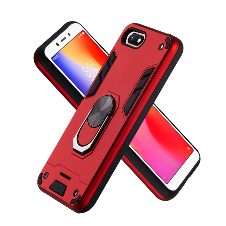 For Xiaomi Redmi 6A (Nonporous) 2 in 1 Armour Series PC + TPU Protective Case with Ring Holder