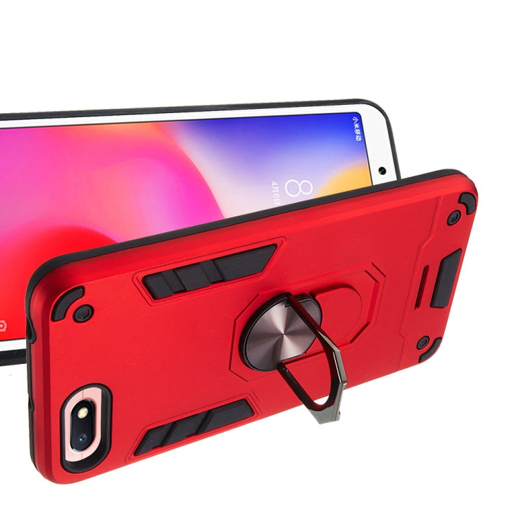 For Xiaomi Redmi 6A (Nonporous) 2 in 1 Armour Series PC + TPU Protective Case with Ring Holder