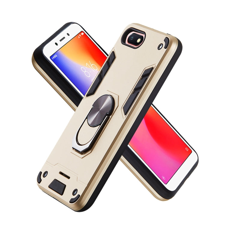 For Xiaomi Redmi 6A (Nonporous) 2 in 1 Armour Series PC + TPU Protective Case with Ring Holder