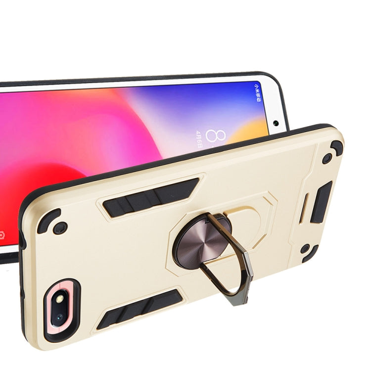For Xiaomi Redmi 6A (Nonporous) 2 in 1 Armour Series PC + TPU Protective Case with Ring Holder