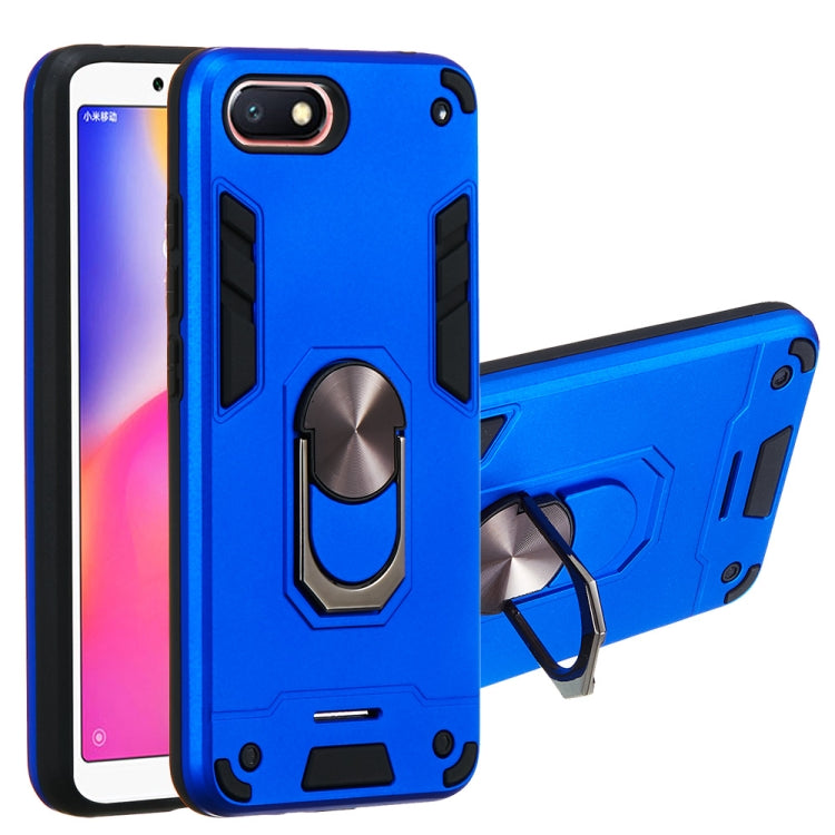 For Xiaomi Redmi 6A (Nonporous) 2 in 1 Armour Series PC + TPU Protective Case with Ring Holder