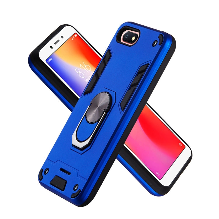For Xiaomi Redmi 6A (Nonporous) 2 in 1 Armour Series PC + TPU Protective Case with Ring Holder
