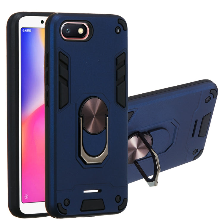 For Xiaomi Redmi 6A (Nonporous) 2 in 1 Armour Series PC + TPU Protective Case with Ring Holder