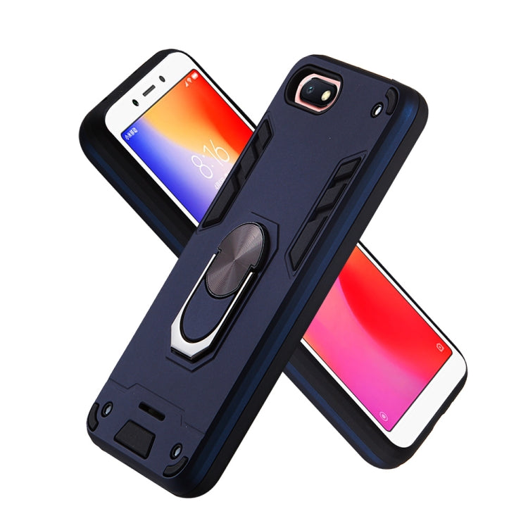 For Xiaomi Redmi 6A (Nonporous) 2 in 1 Armour Series PC + TPU Protective Case with Ring Holder