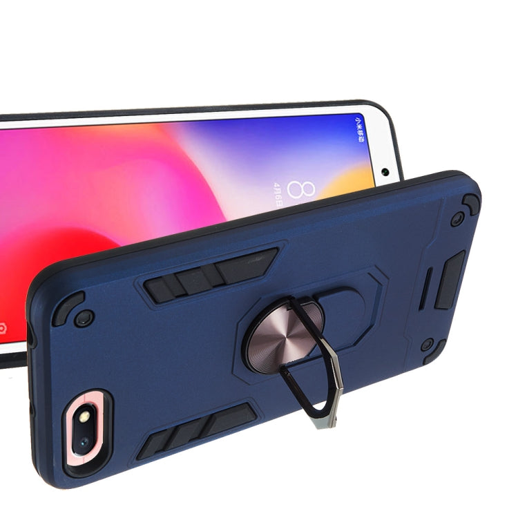For Xiaomi Redmi 6A (Nonporous) 2 in 1 Armour Series PC + TPU Protective Case with Ring Holder
