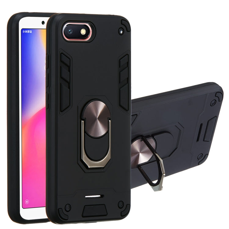 For Xiaomi Redmi 6A (Nonporous) 2 in 1 Armour Series PC + TPU Protective Case with Ring Holder