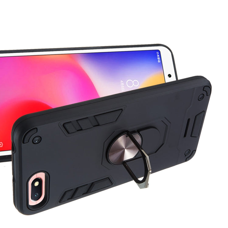 For Xiaomi Redmi 6A (Nonporous) 2 in 1 Armour Series PC + TPU Protective Case with Ring Holder