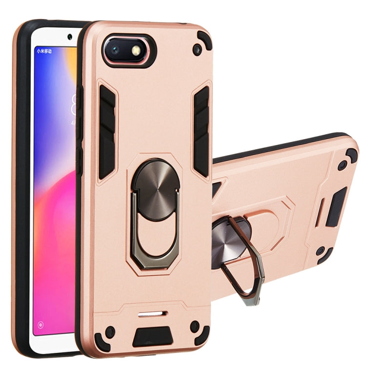 For Xiaomi Redmi 6A (Nonporous) 2 in 1 Armour Series PC + TPU Protective Case with Ring Holder