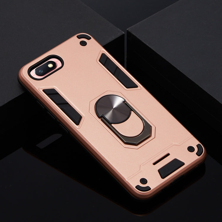For Xiaomi Redmi 6A (Nonporous) 2 in 1 Armour Series PC + TPU Protective Case with Ring Holder