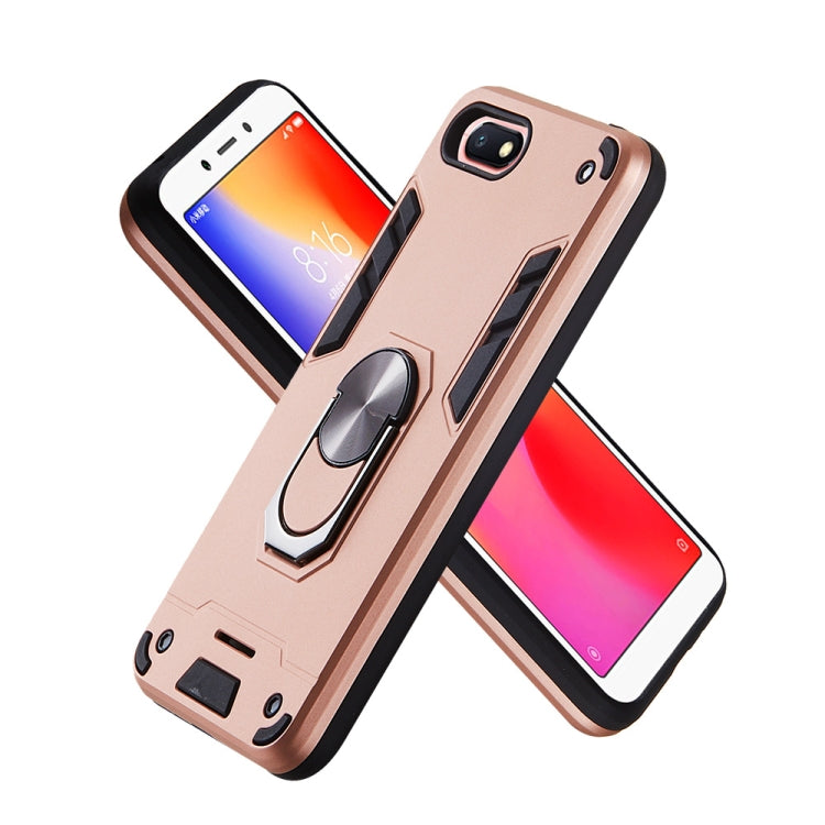 For Xiaomi Redmi 6A (Nonporous) 2 in 1 Armour Series PC + TPU Protective Case with Ring Holder