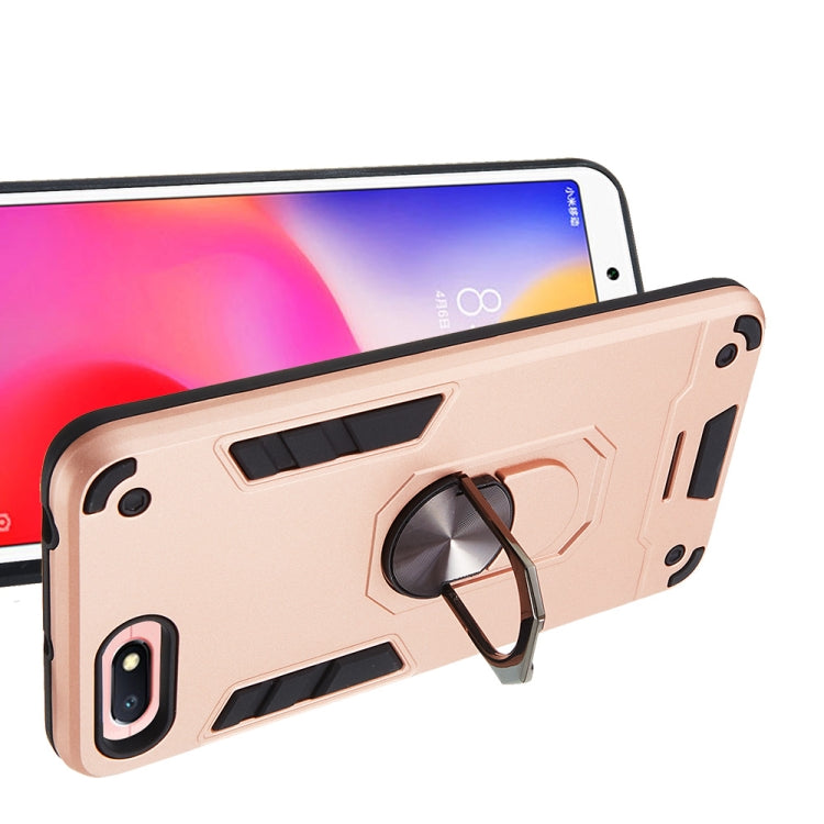 For Xiaomi Redmi 6A (Nonporous) 2 in 1 Armour Series PC + TPU Protective Case with Ring Holder