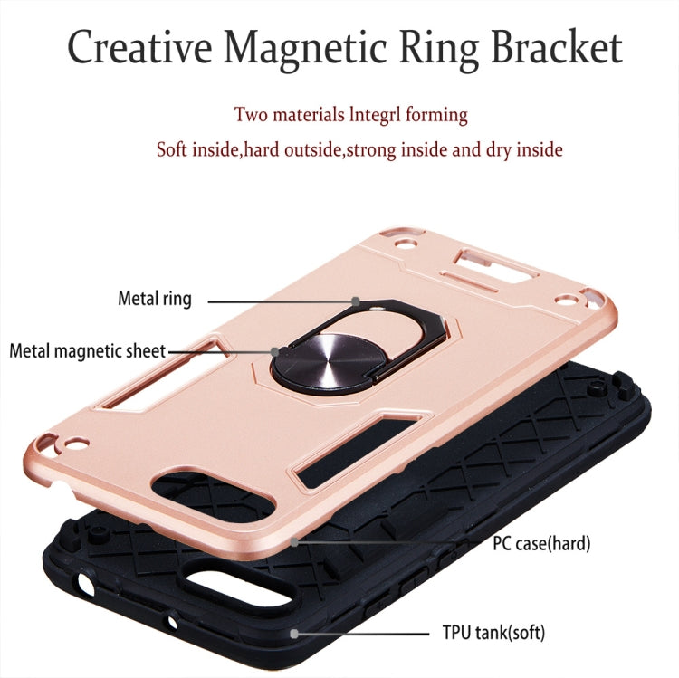 For Xiaomi Redmi 6A (Nonporous) 2 in 1 Armour Series PC + TPU Protective Case with Ring Holder