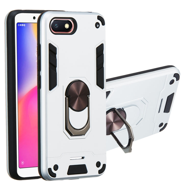 For Xiaomi Redmi 6A (Nonporous) 2 in 1 Armour Series PC + TPU Protective Case with Ring Holder