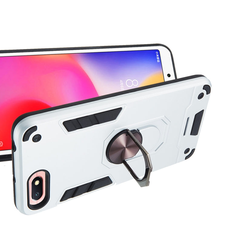 For Xiaomi Redmi 6A (Nonporous) 2 in 1 Armour Series PC + TPU Protective Case with Ring Holder