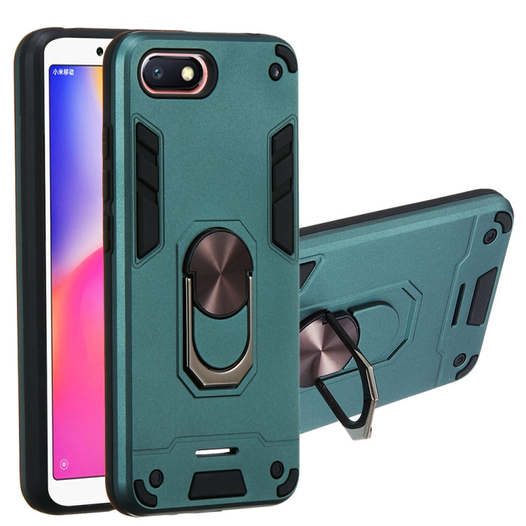 For Xiaomi Redmi 6A (Nonporous) 2 in 1 Armour Series PC + TPU Protective Case with Ring Holder