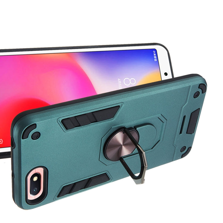 For Xiaomi Redmi 6A (Nonporous) 2 in 1 Armour Series PC + TPU Protective Case with Ring Holder