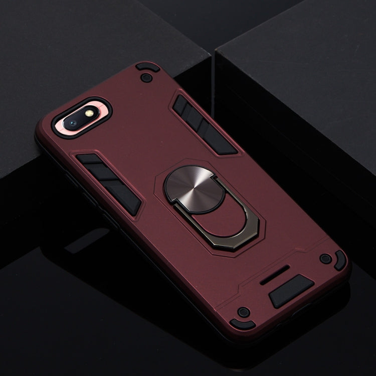 For Xiaomi Redmi 6A (Nonporous) 2 in 1 Armour Series PC + TPU Protective Case with Ring Holder