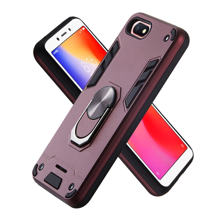 For Xiaomi Redmi 6A (Nonporous) 2 in 1 Armour Series PC + TPU Protective Case with Ring Holder