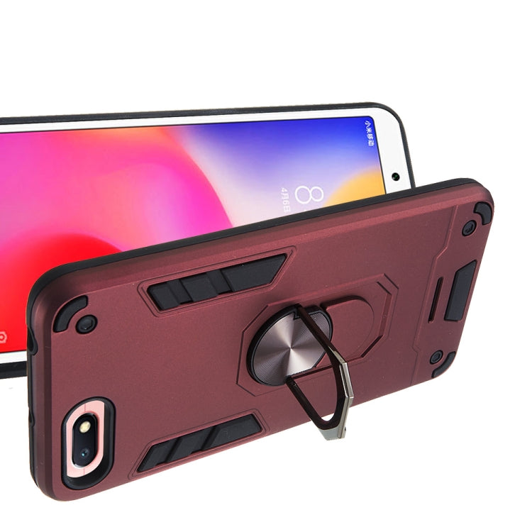 For Xiaomi Redmi 6A (Nonporous) 2 in 1 Armour Series PC + TPU Protective Case with Ring Holder