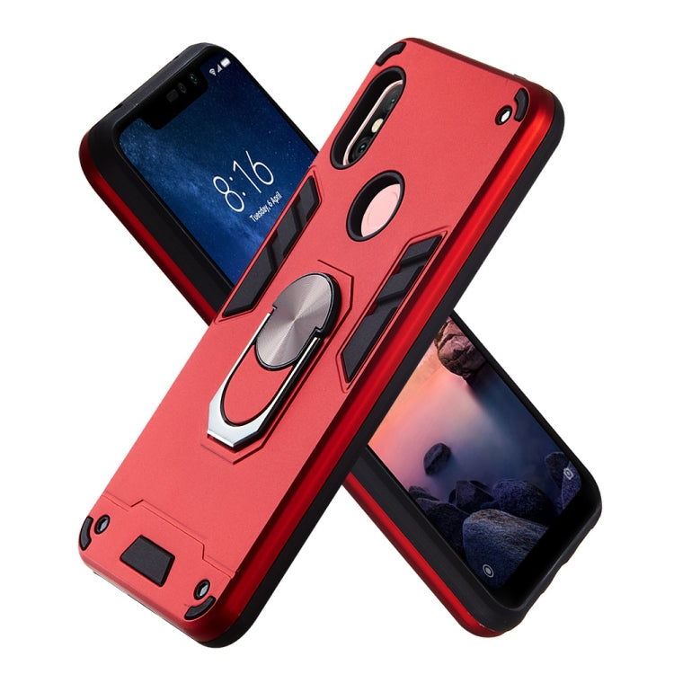 For Xiaomi Redmi Note 6 / Note 6 Pro 2 in 1 Armour Series PC + TPU Protective Case with Ring Holder