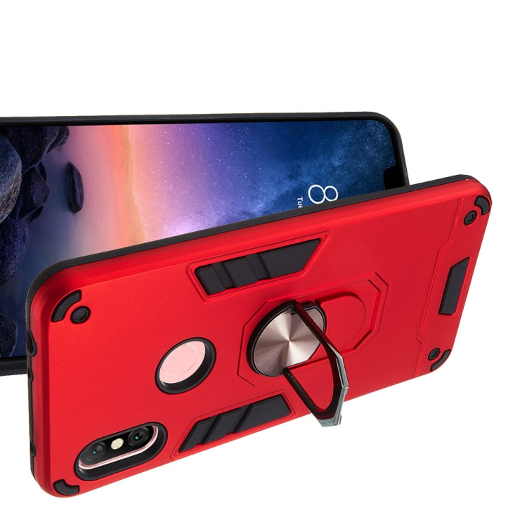 For Xiaomi Redmi Note 6 / Note 6 Pro 2 in 1 Armour Series PC + TPU Protective Case with Ring Holder