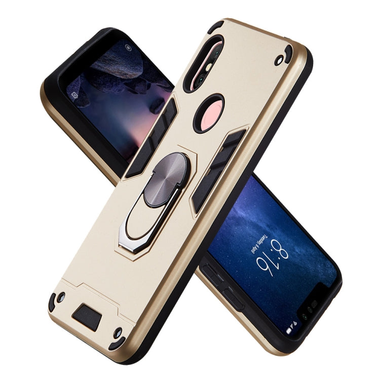 For Xiaomi Redmi Note 6 / Note 6 Pro 2 in 1 Armour Series PC + TPU Protective Case with Ring Holder