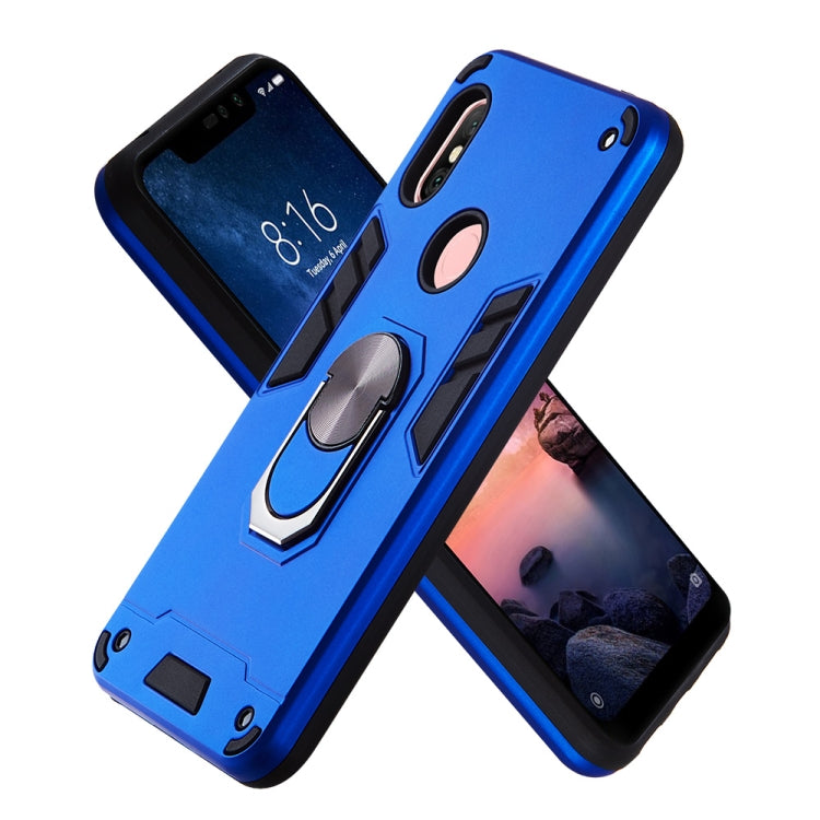 For Xiaomi Redmi Note 6 / Note 6 Pro 2 in 1 Armour Series PC + TPU Protective Case with Ring Holder