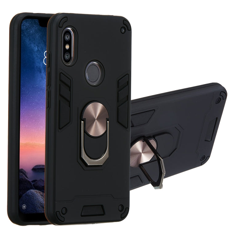 For Xiaomi Redmi Note 6 / Note 6 Pro 2 in 1 Armour Series PC + TPU Protective Case with Ring Holder