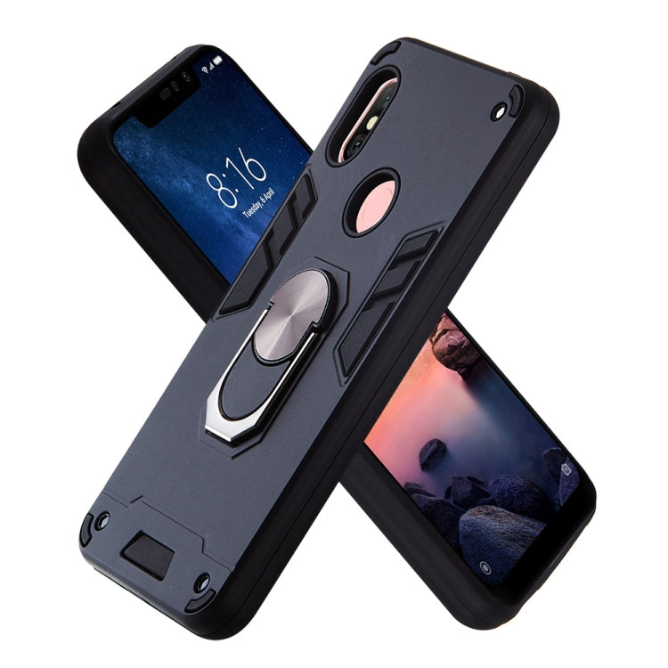 For Xiaomi Redmi Note 6 / Note 6 Pro 2 in 1 Armour Series PC + TPU Protective Case with Ring Holder