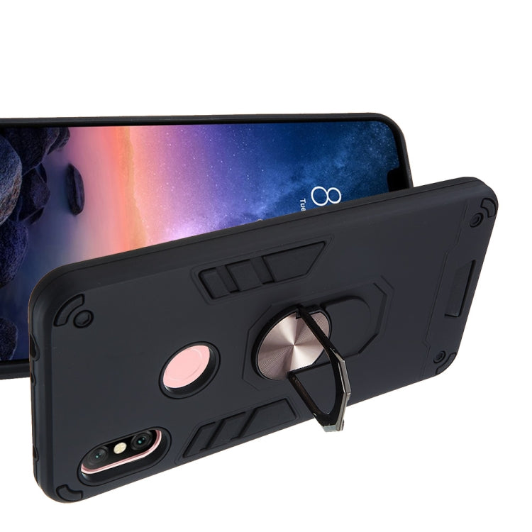 For Xiaomi Redmi Note 6 / Note 6 Pro 2 in 1 Armour Series PC + TPU Protective Case with Ring Holder