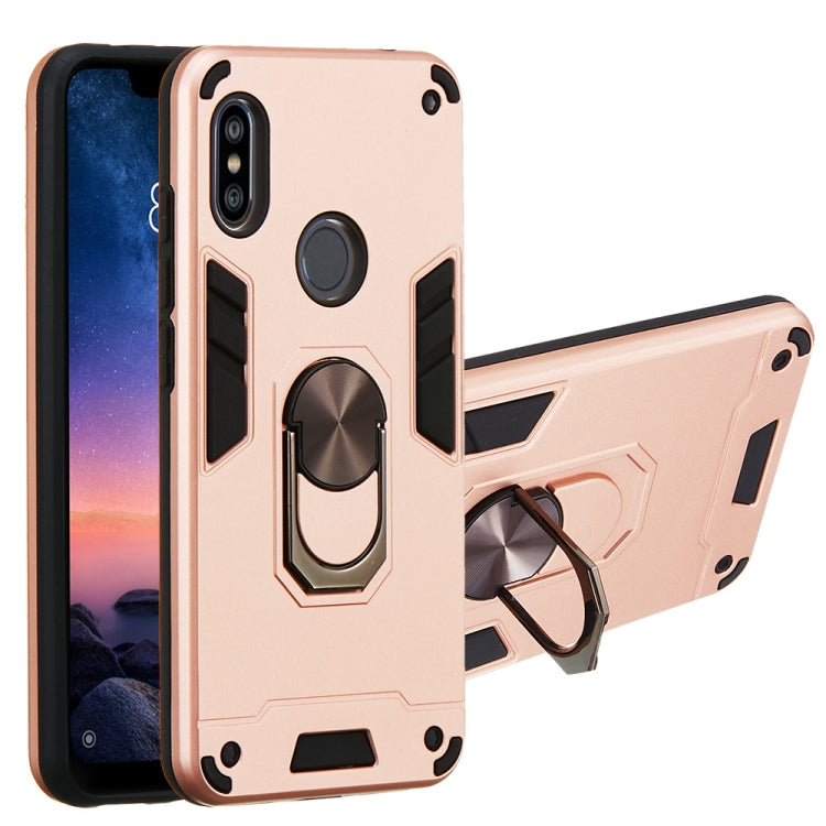 For Xiaomi Redmi Note 6 / Note 6 Pro 2 in 1 Armour Series PC + TPU Protective Case with Ring Holder
