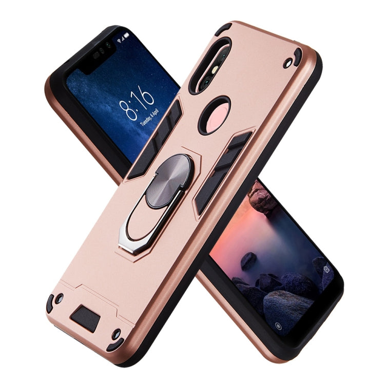 For Xiaomi Redmi Note 6 / Note 6 Pro 2 in 1 Armour Series PC + TPU Protective Case with Ring Holder