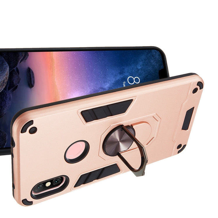 For Xiaomi Redmi Note 6 / Note 6 Pro 2 in 1 Armour Series PC + TPU Protective Case with Ring Holder