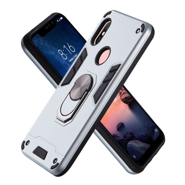 For Xiaomi Redmi Note 6 / Note 6 Pro 2 in 1 Armour Series PC + TPU Protective Case with Ring Holder